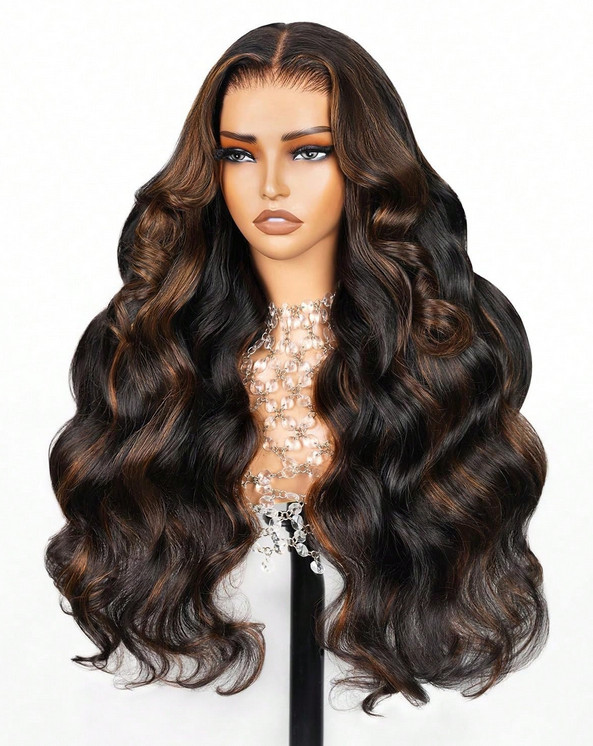 Brazilian Virgin Human Hair 5×5 Boyd Wave Human Hair Ombre 1B/30 Lace Front Wigs