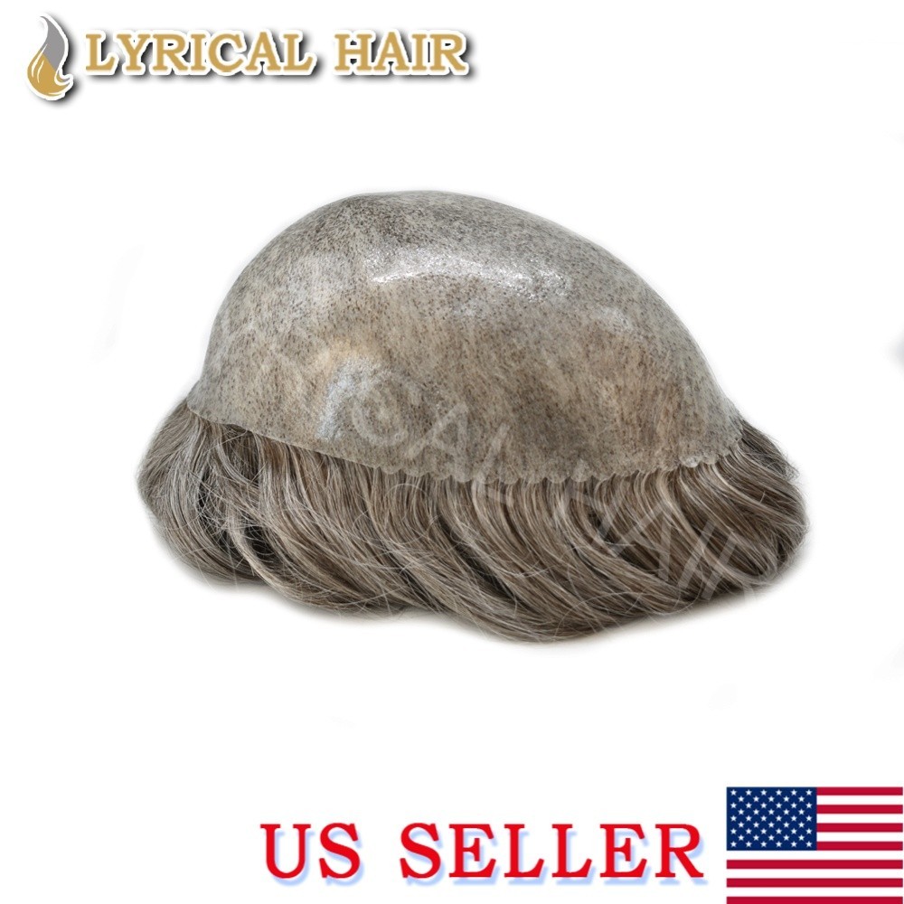 Full PU Skin 0.10mm Men Toupee All Colors Human Hair System Injection Hairpiece