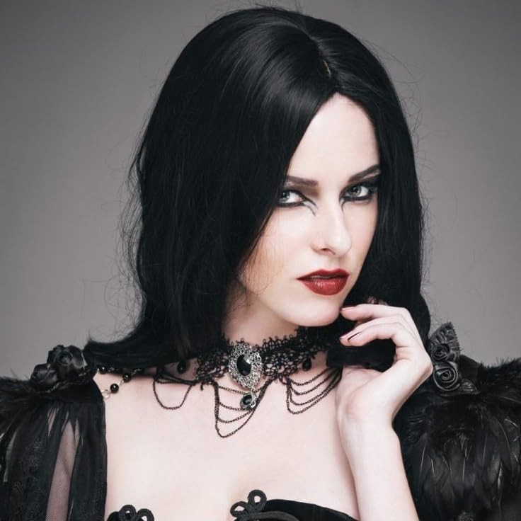 Long Black Wigs Straight Black Hair Dye Wig for Women Middle Part Synthetic H…