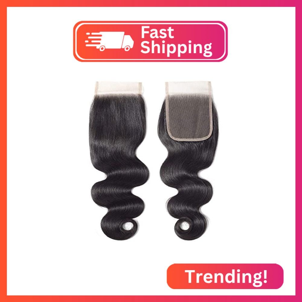 DMS Body Wave Human Hair Lace Closure 4×4 Free Part Swiss Lace Closure 12A Brazi