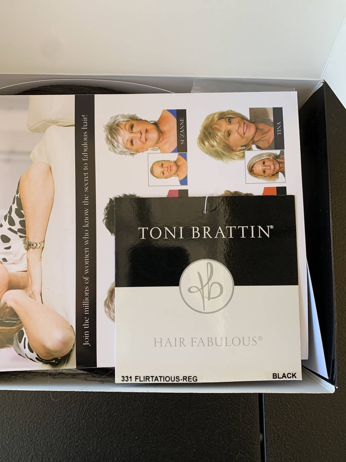Toni Brattin 331 Flirtatious-regular black Sleek Cut Wig QVC