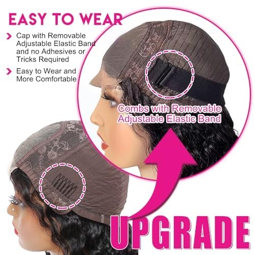 Deep Wave Lace Front Human Hair Wig 180% Density 4X4 HD Closure for Black Women