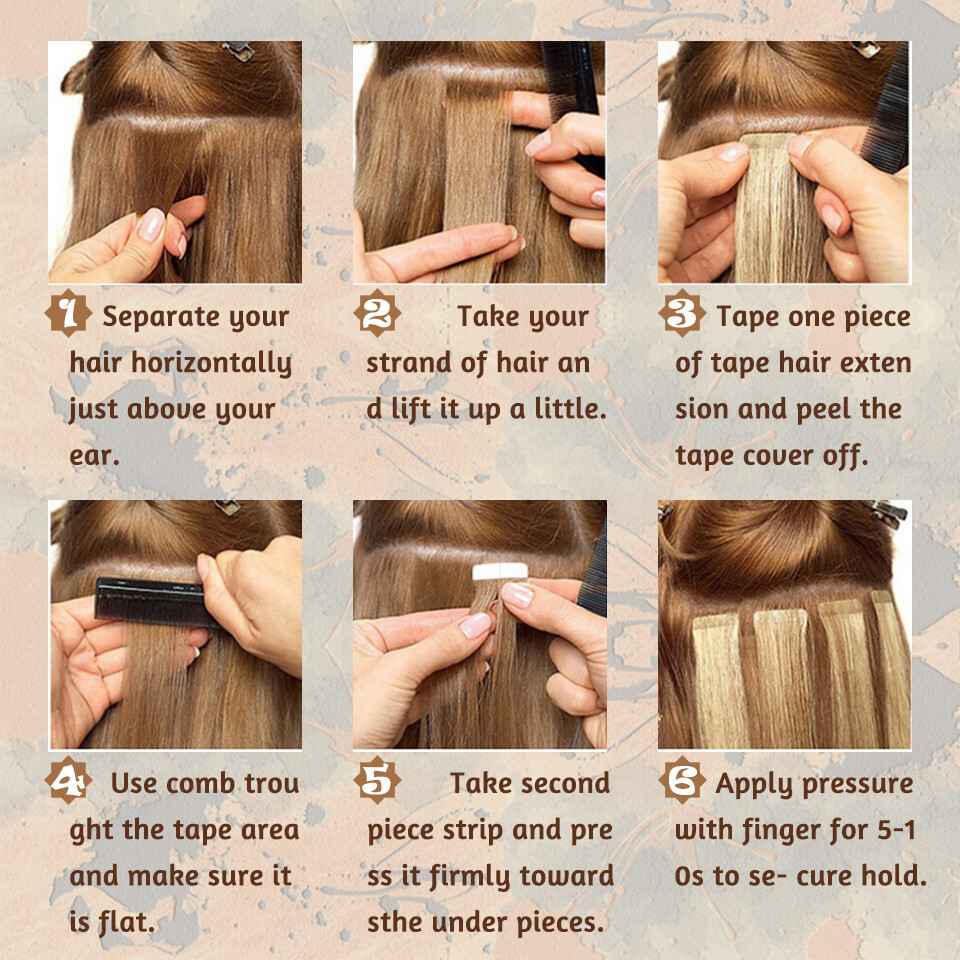 Tape In Hair Extensions Real Invisible Human Hair Skin Wefts Highlight Blonde26″