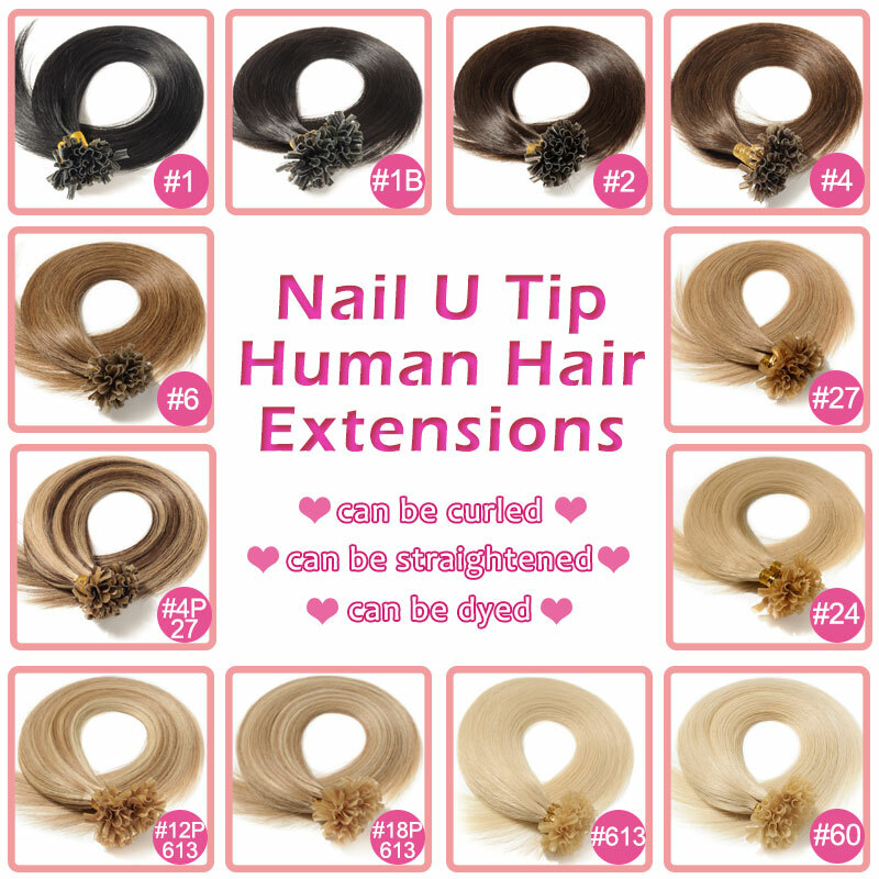 Nail U Tip Pre Bonded 100% Human Remy Hair Extensions 200strands Thick Highlight