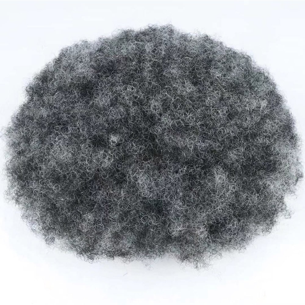 Afro Curly Mens Toupee Full Lace African American Human Hair Systems Replacement