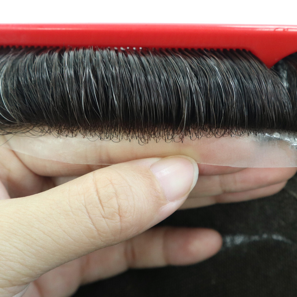 Australia Men Toupee Hairpiece French Lace Hair System Replacement Poly Skin Wig
