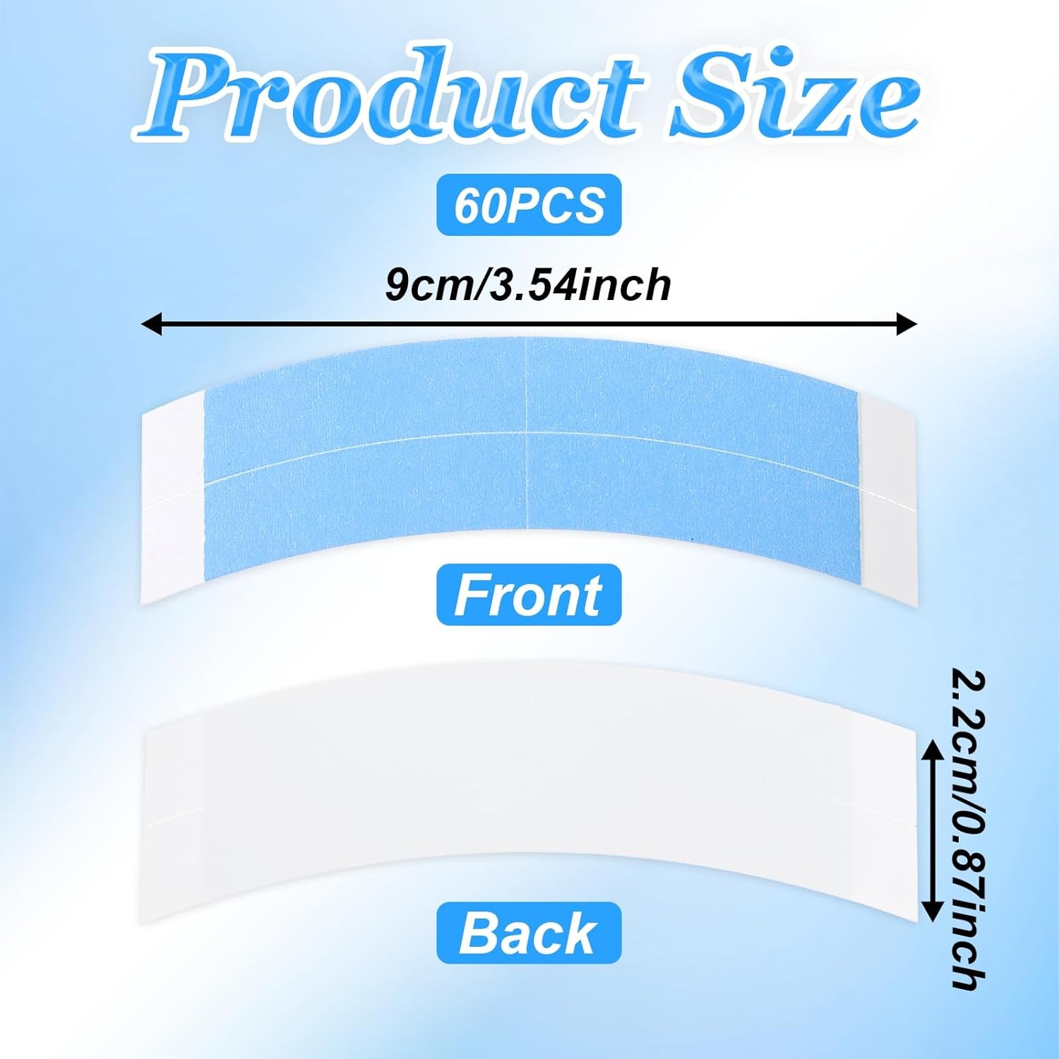 60Pcs Double Sided Wig Tape, Waterproof Hair Tape, Bold Hold Lace Tape for Front