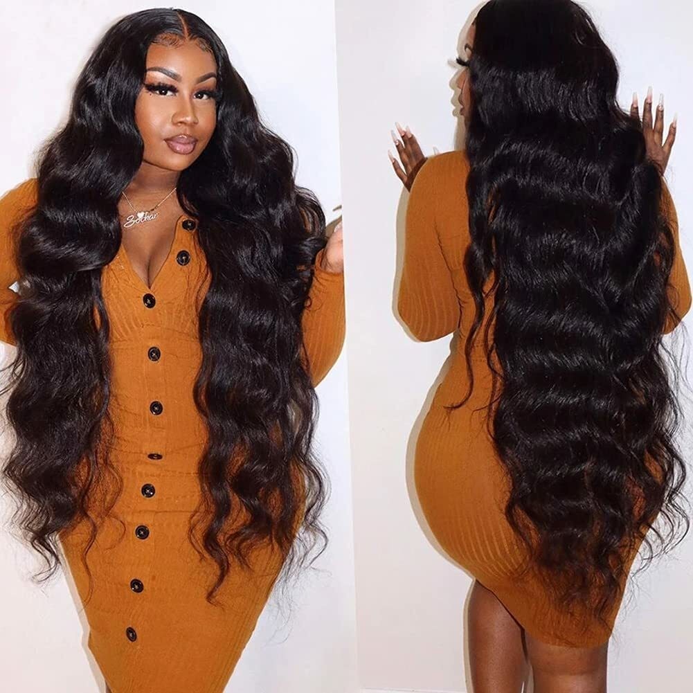 Body Wave Lace Front Wigs Human Hair Bleached Knots Glueless Natural Color