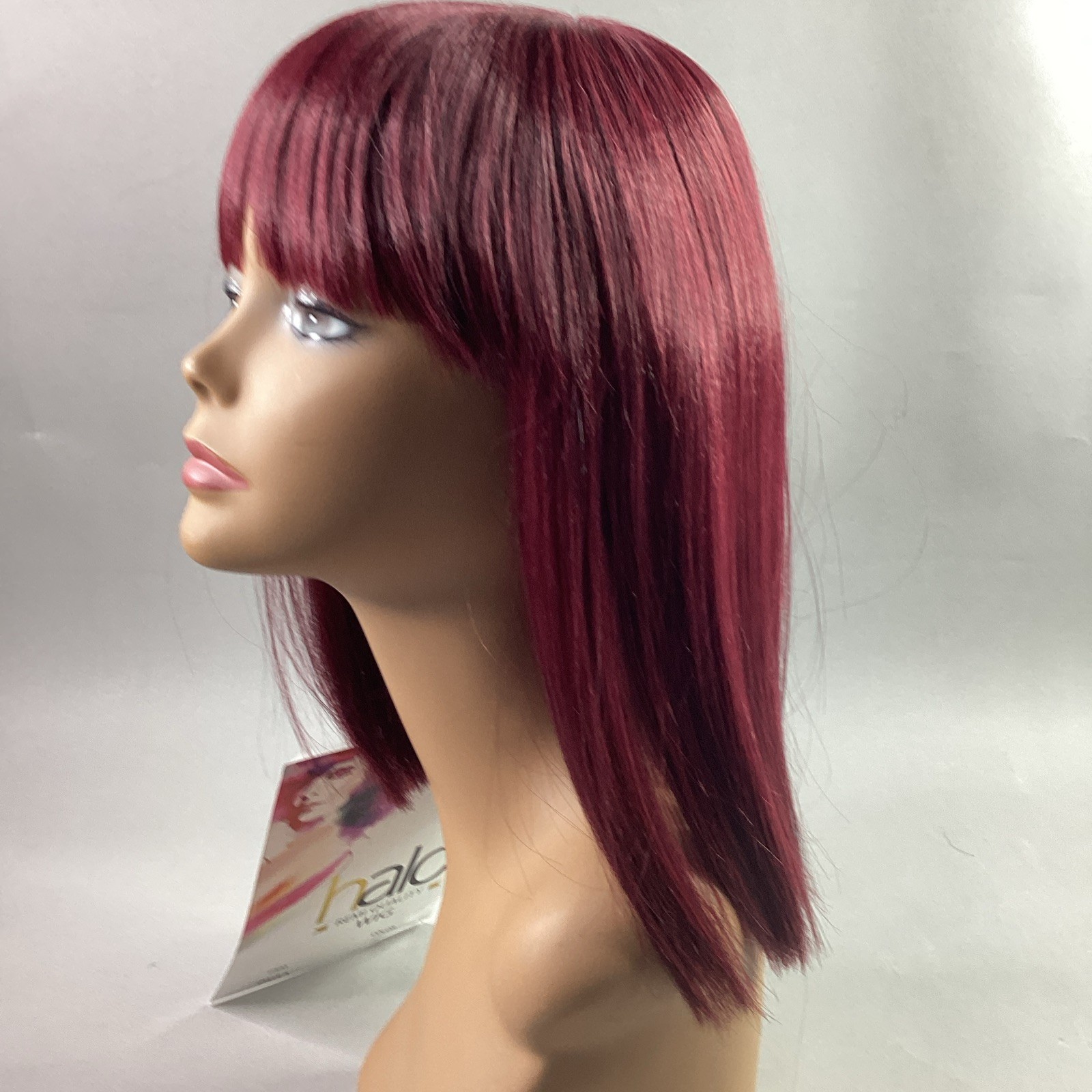 Halo Paula Straight #99J Dark Plum Human Hair Blend Full Wig