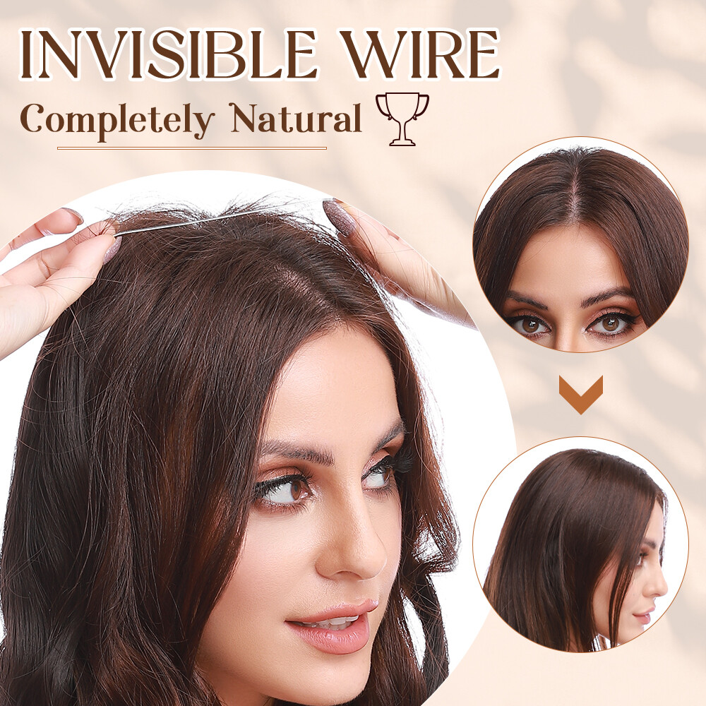 One Piece Invisible Wire Hair Extensions Thick Clip In Hairpiece Real as Human