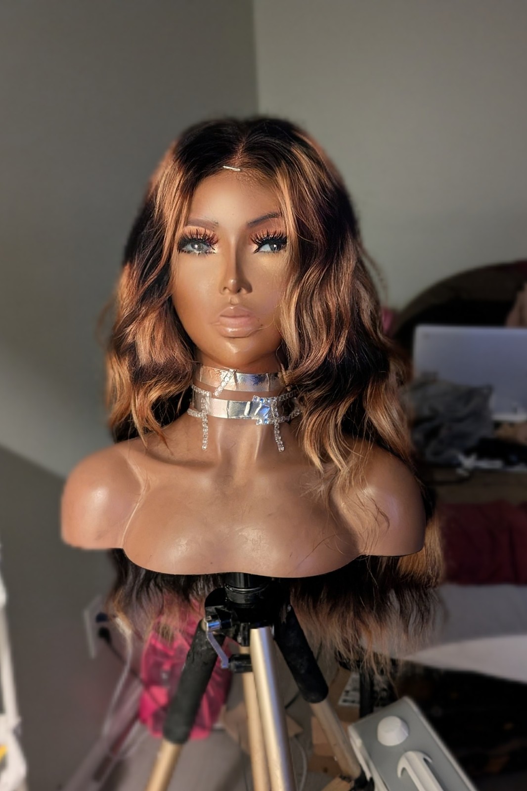 Cheetah Style Blonde Human Hair Custom Unit