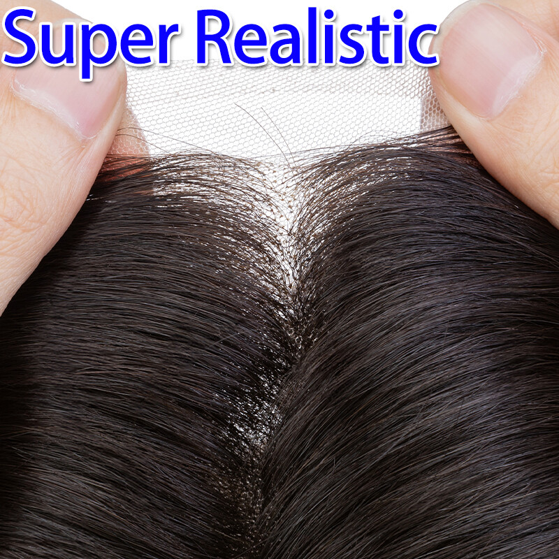 Mens Toupee Thin Skin PU/MONO Real Remy Human Hair Piece Toupee Replacement Wig