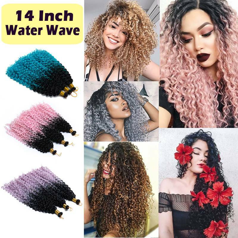 Women Water Wave Crochet Braids Soft Deep Curly as Human Hair Extensions Natural