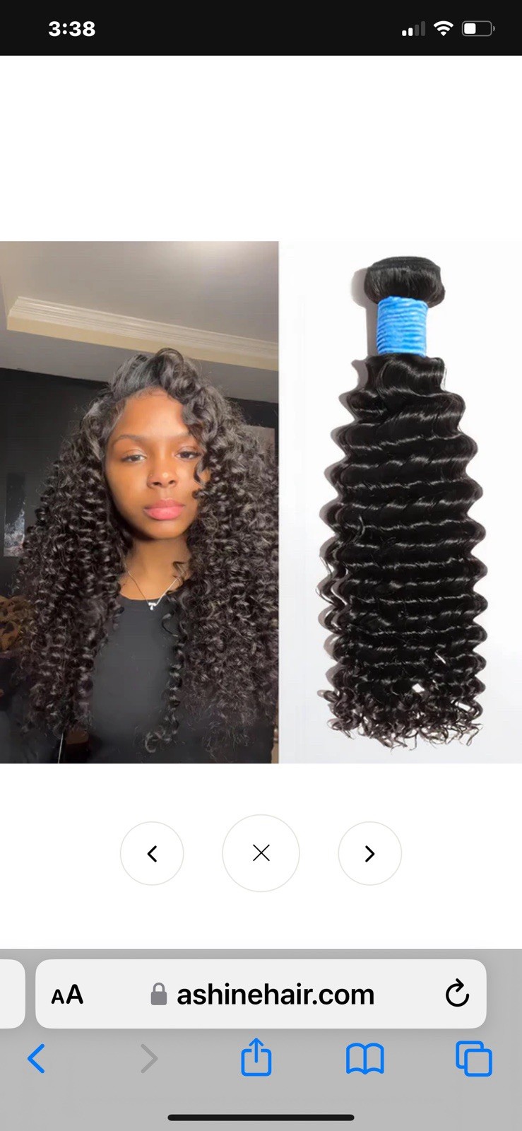 Ashine 100% Brazilian Human Hair Extensions-Black 107-1B#-18”-DC Deep Curly