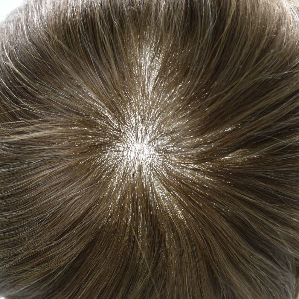 0.03mm Super Thin Skin V-loopMens Toupee Hair Replacement Hairpieces PU System