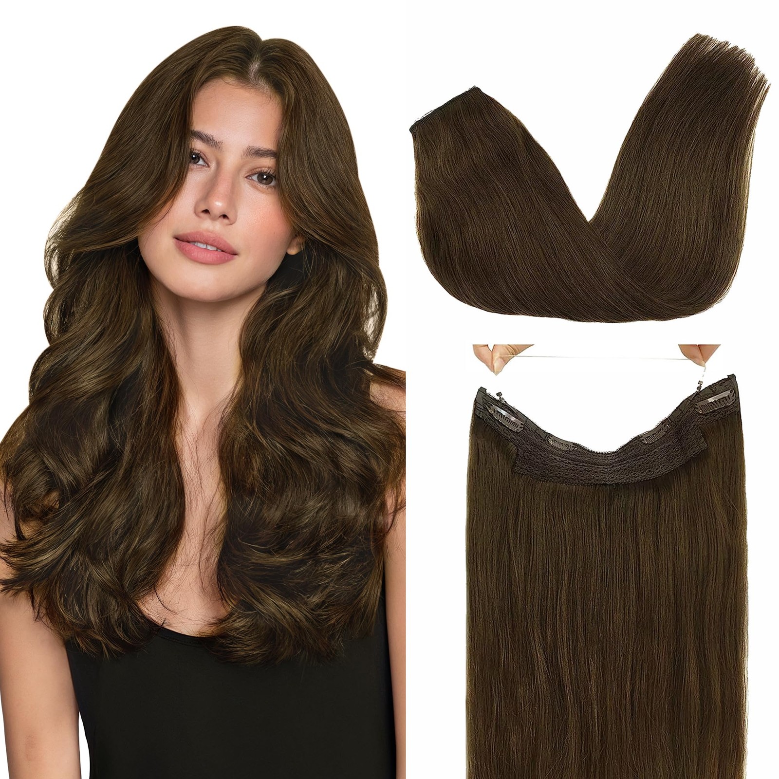 18 Inch 95g GOO GOO Natural Remy Human Hair Wire Extensions Easy to Wear