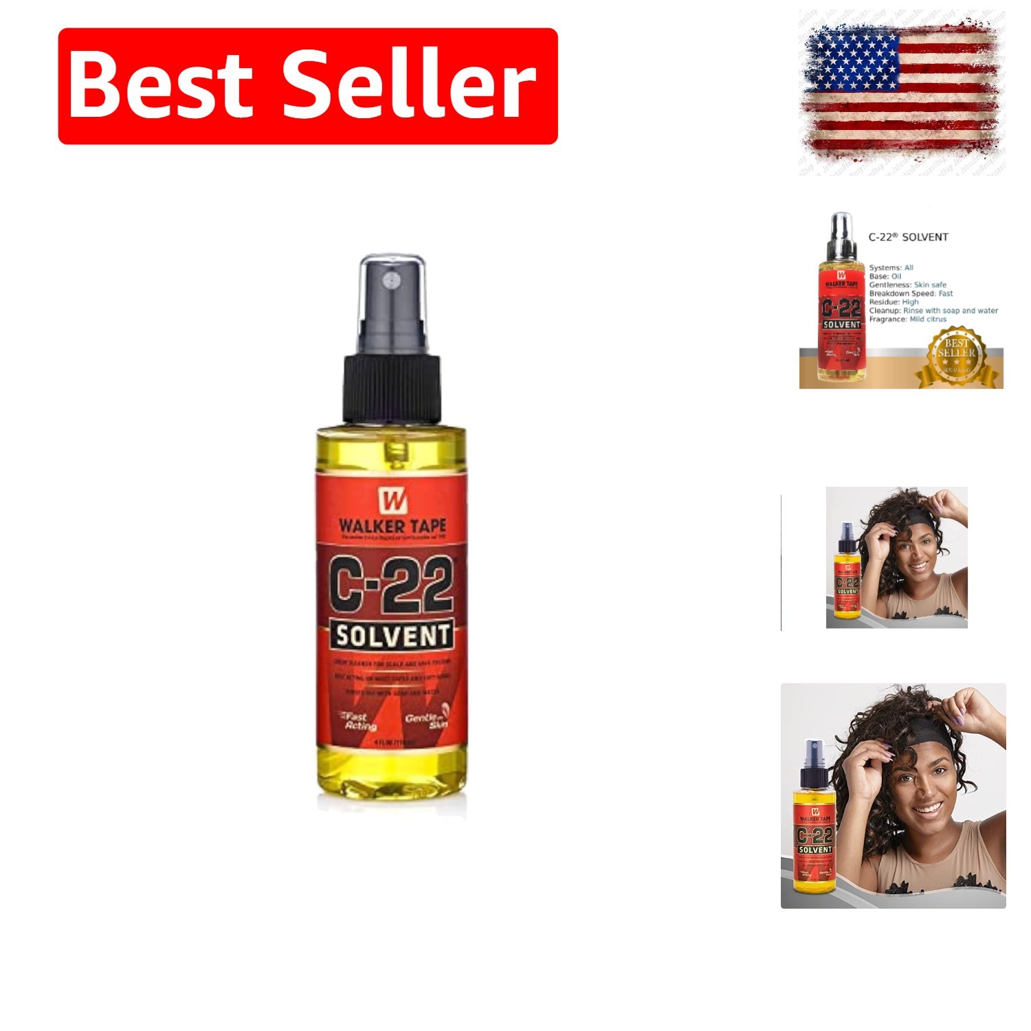 C-22 Solvent Spray 4 oz, Fast-Acting Adhesive Remover for Wig Tape, Lace Syst…