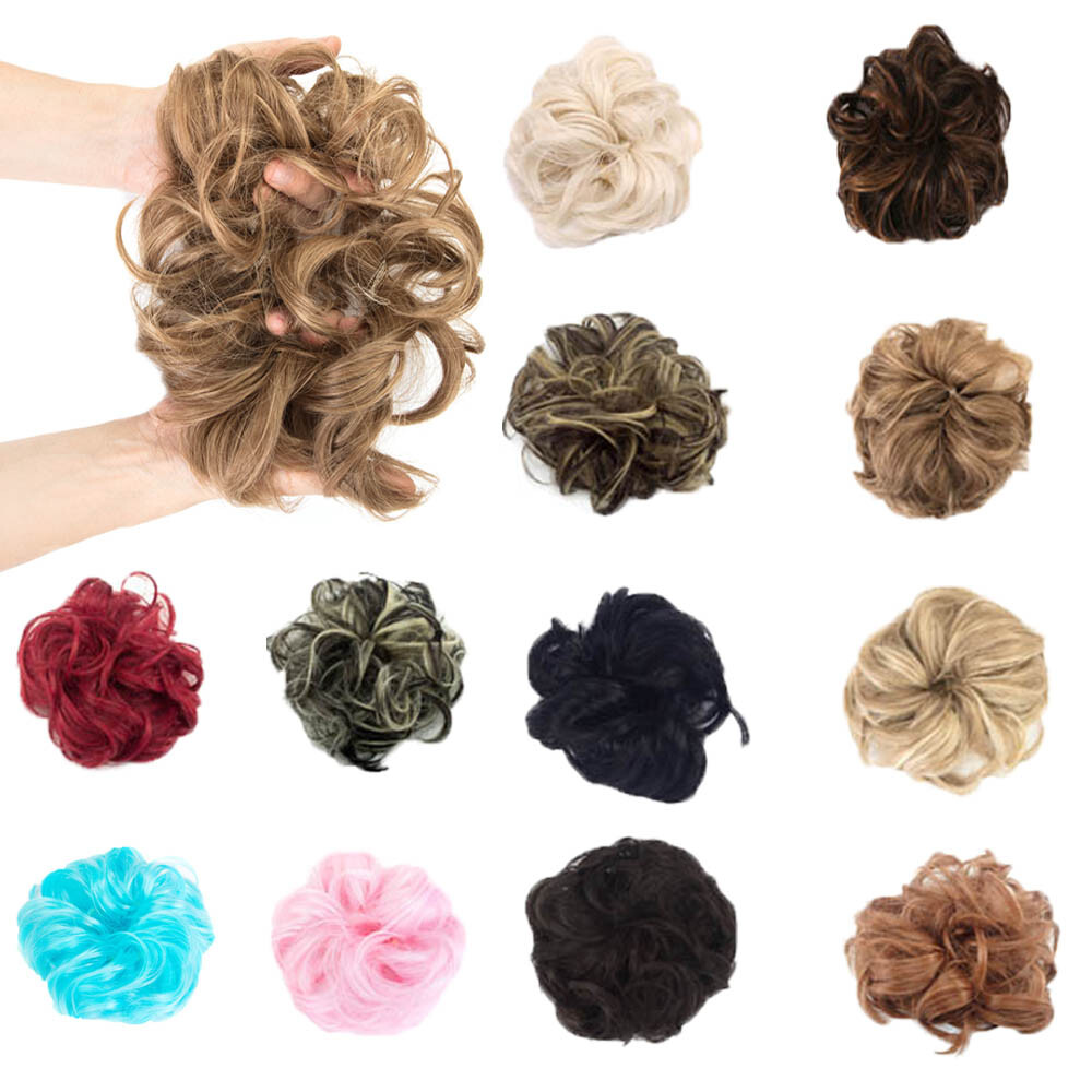 Curly Messy Bun Hair Piece Scrunchie Updo Cover Hair Extension Real As Human New