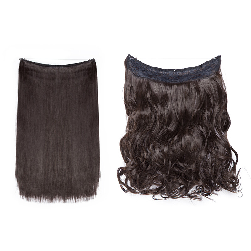 100% Natural One Piece Hair Extension 3/4 Full Head Hairpiece As Human Ombre mix