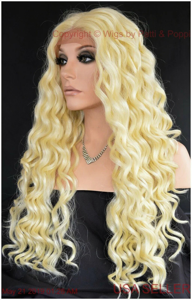 SWISS LACE FRONT LACE PART LONG WAVY HEAT FRIENDLY WIG COLOR 1362