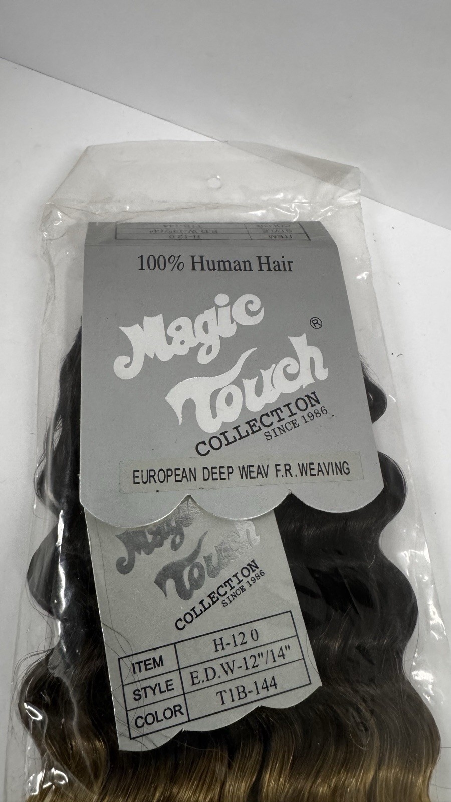 🆕 Magic Touch H-120 Human Hair 12″/14″ T1B-144 Ombre Black Blonde Weave New