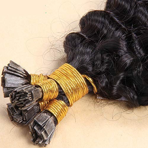 Loose Curly Keratin Fusion Flat Tip Human Hair Extension Remy K Tip Hair 100g