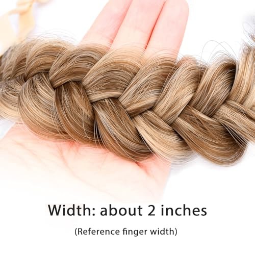 Messy Wide 2 Strands Synthetic Hair Braided Headband Hairpiece Highlighted