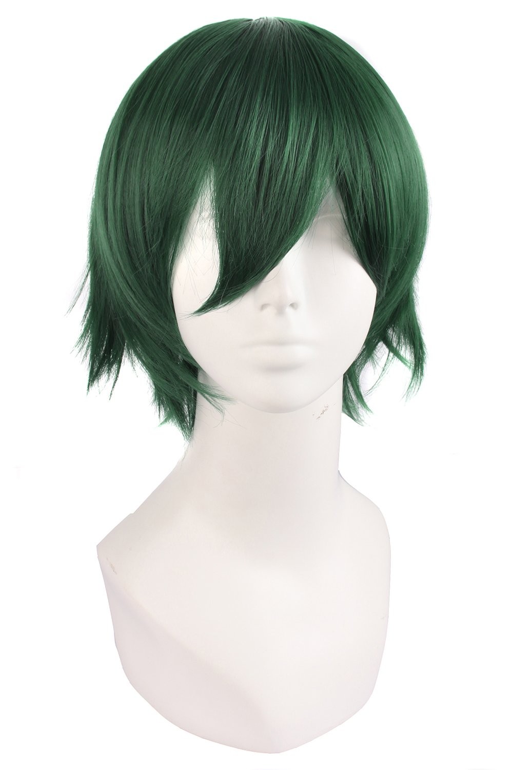 MapofBeauty Men’s Short Straight Wig Cosplay Costume Wig Pine Green
