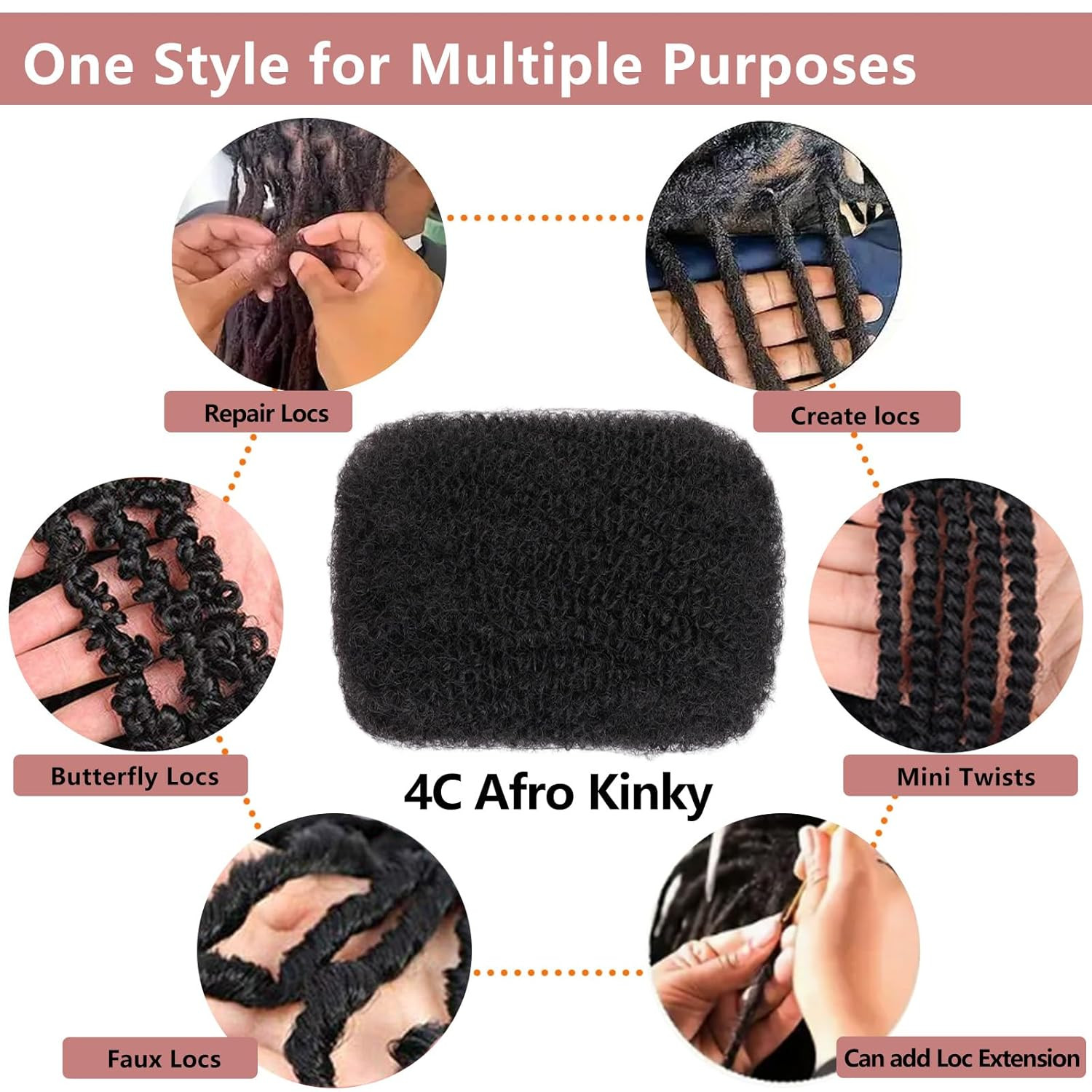 16 Inch 3 Bundles 90g Natural Black Afro Kinky Curly Braiding Bulk Hair For Mini