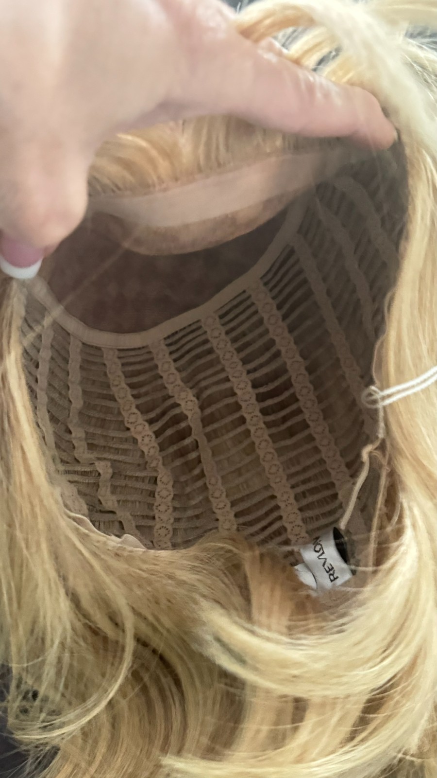 Paloma wig Revlon $Golden Wheat Human Hair Monotop bang bob straight