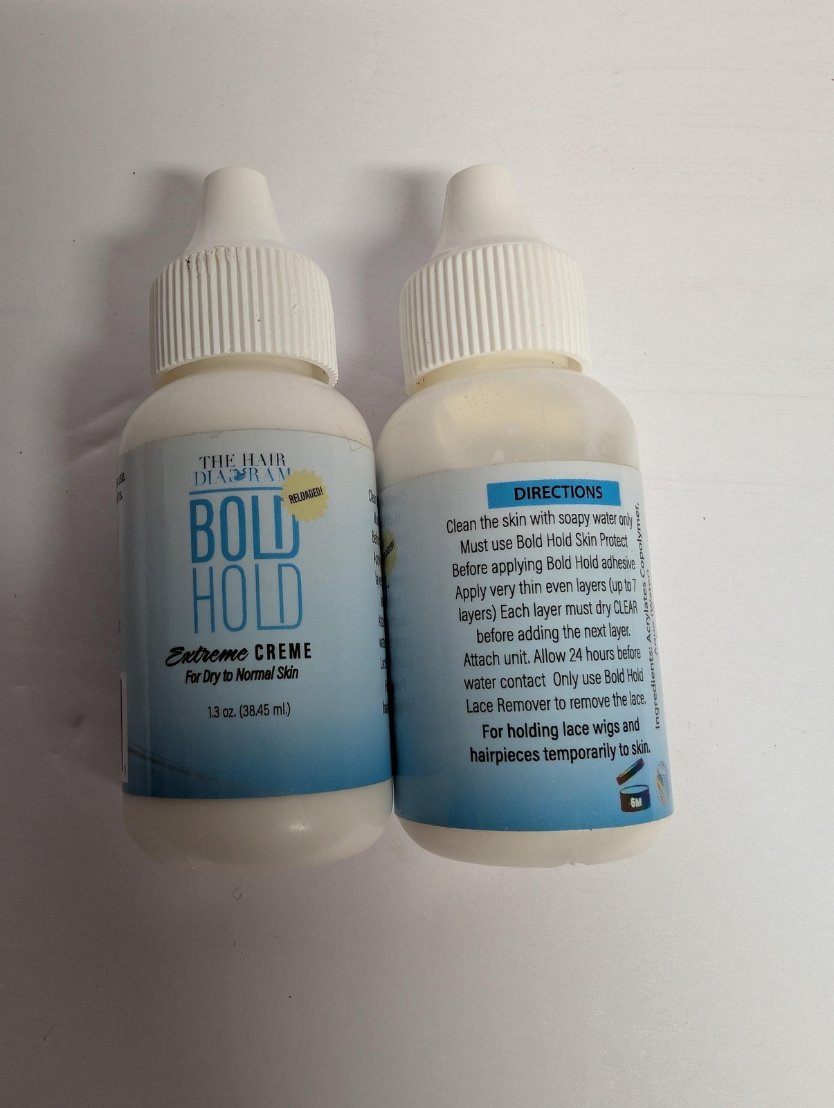 Bold Hold Extreme Creme Reloaded Strong Hold Glue for Lace Front Wig (1.3oz x 2)