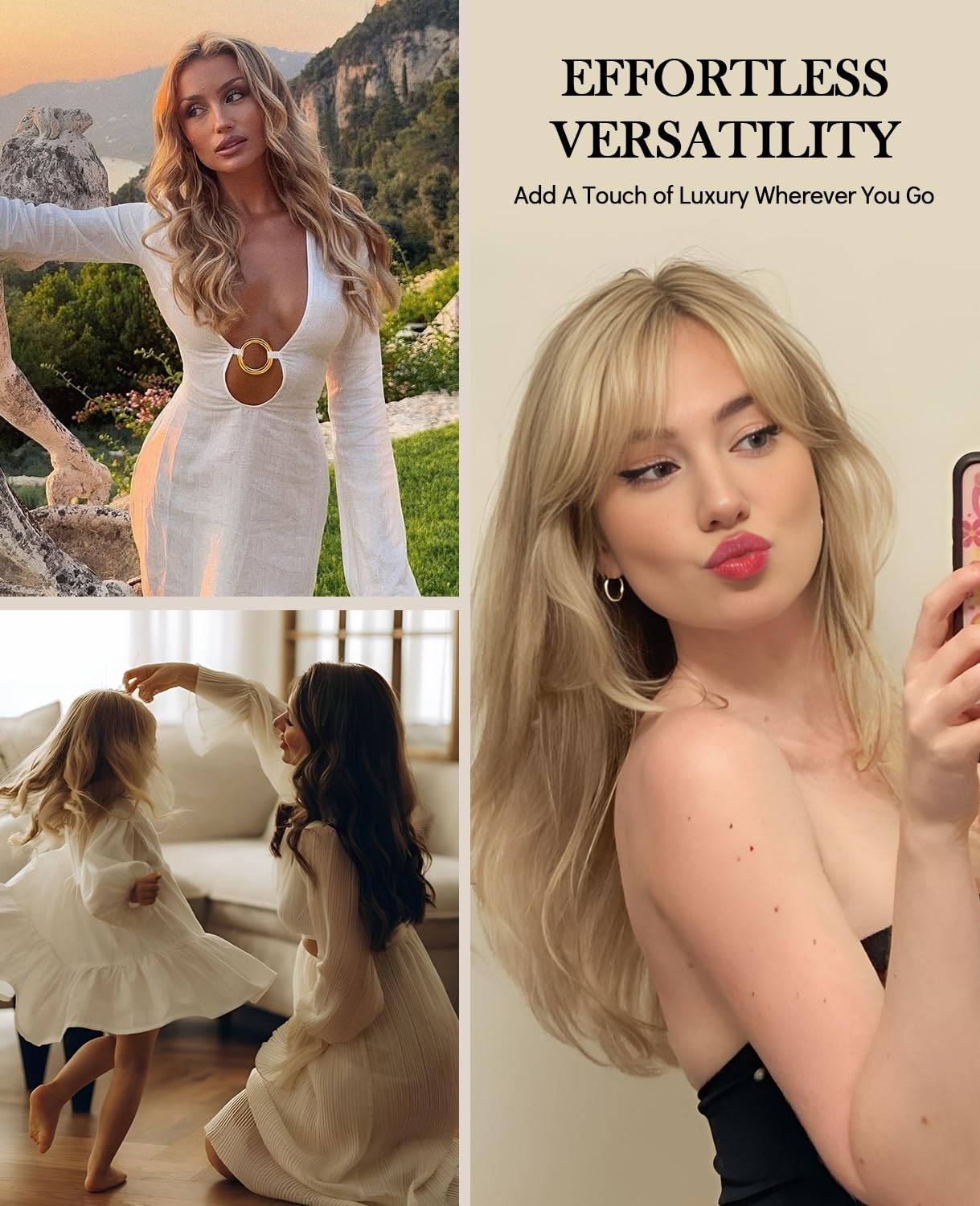 18″ Clip-In Human Hair Extensions 6pcs 120g Balayage Light Brown to Caramel Blon