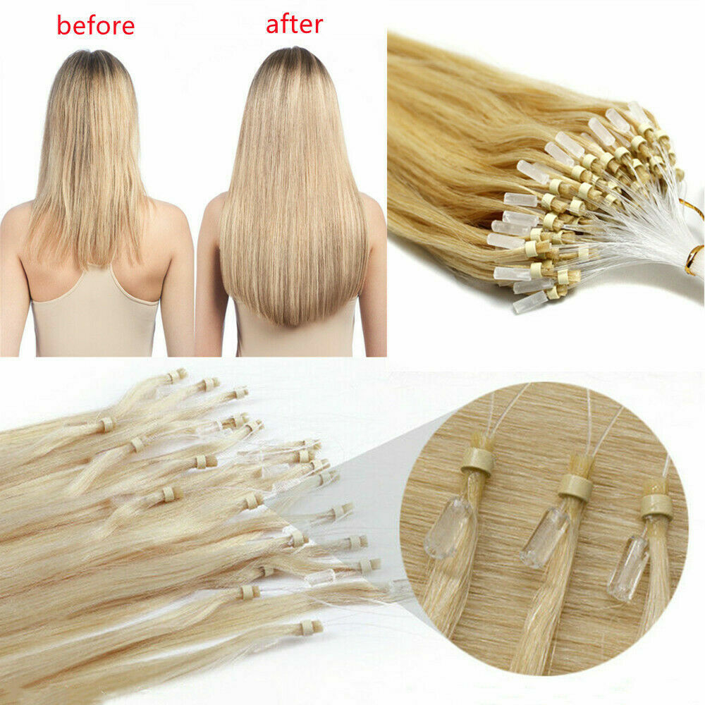 Micro Ring Beads Hair Extensions Micro Loop Nano Link Remy Brazilian Human Hair