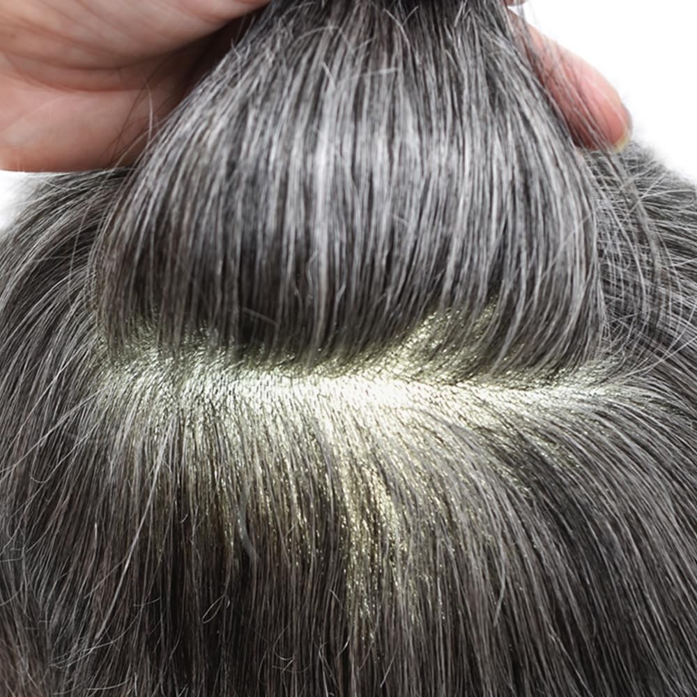 Ultra Thin Skin Mens Toupee Hairpieces PU System Wig Mens Hair Replacement