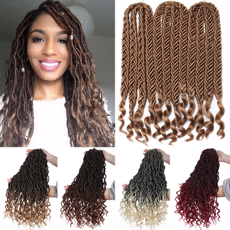 5 Pack = 120s Goddess Faux Locs Dreadlocks Twist Crochet Braids Hair Extensions