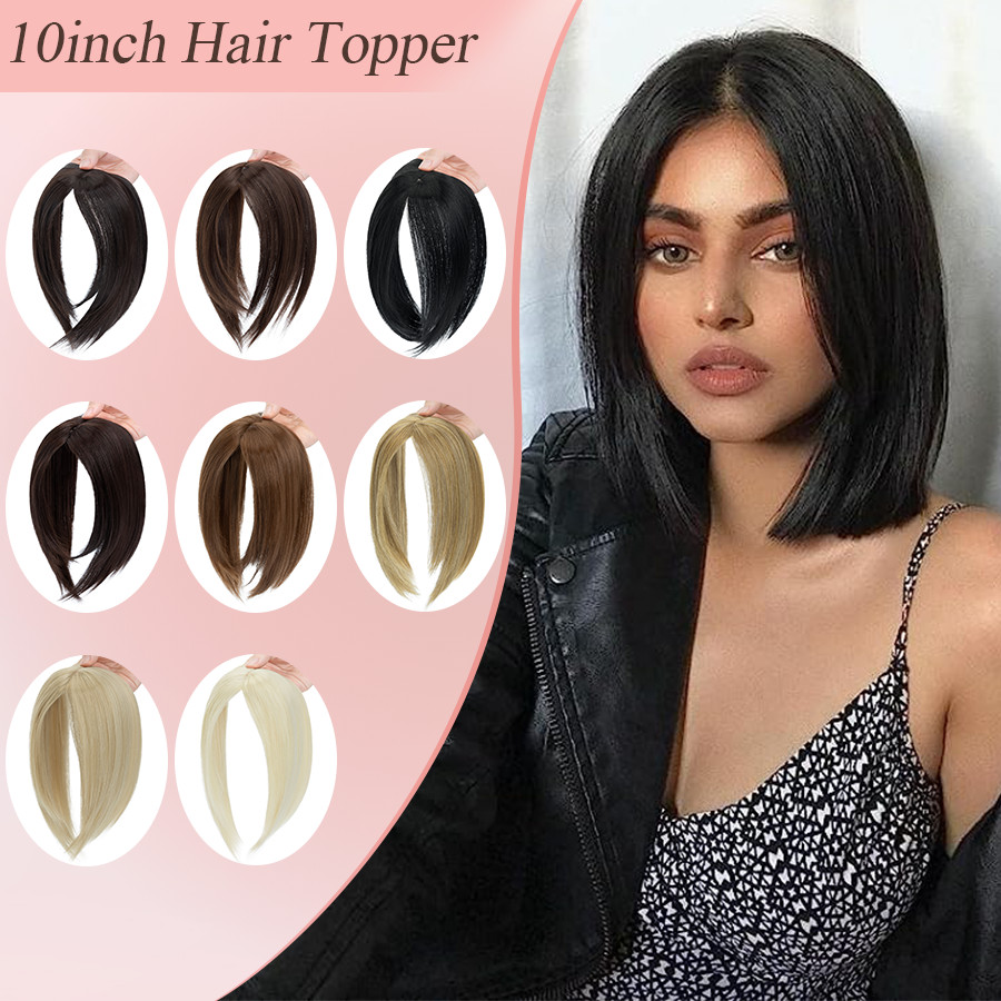 Free Part Women Topper Real As Human Hair Toupee Clip in Straight Wavy Hairpiece