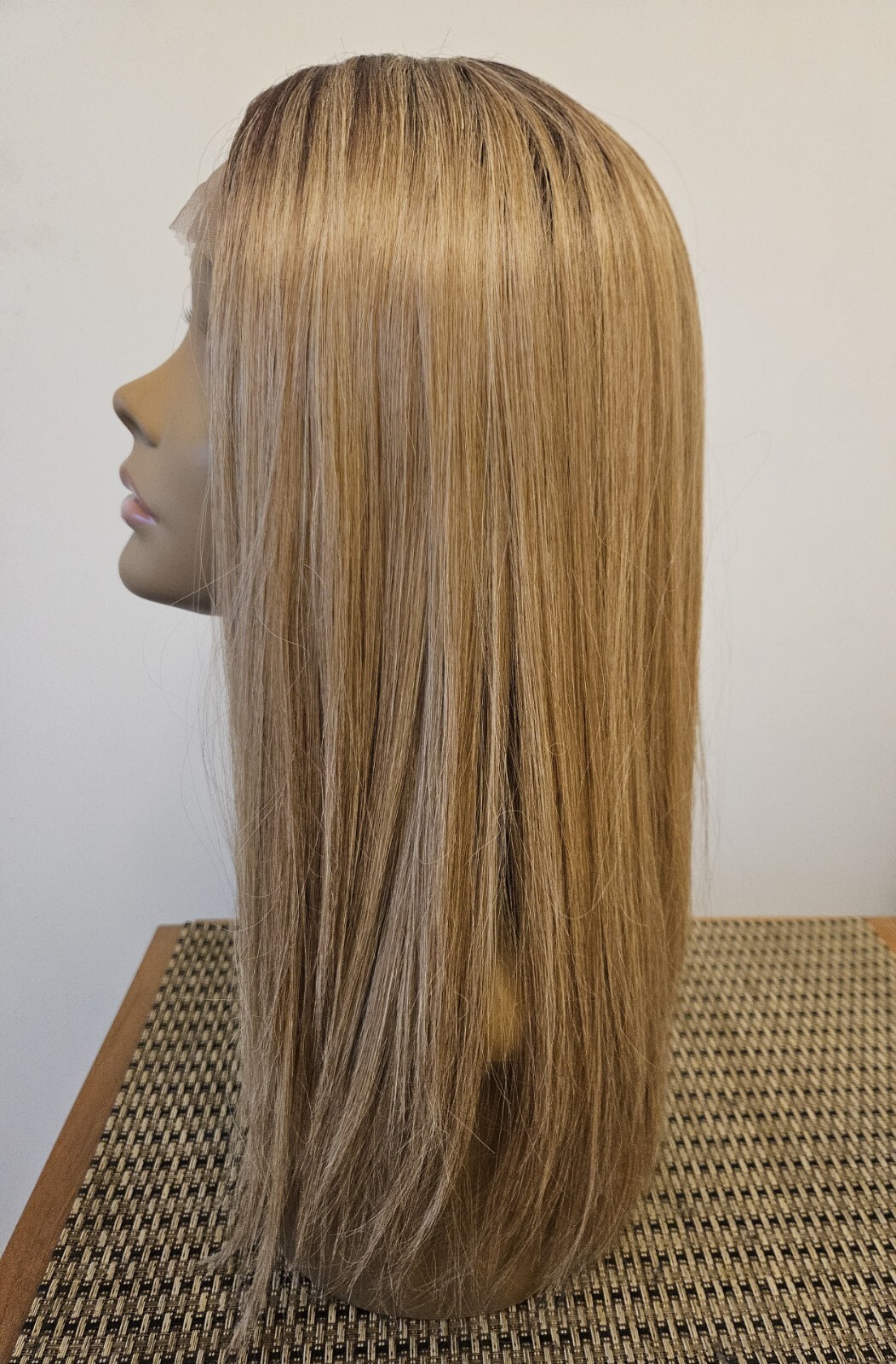 NEW Amazing Full Lace Front OMBRE Medium BLONDE WIG Straight Hair