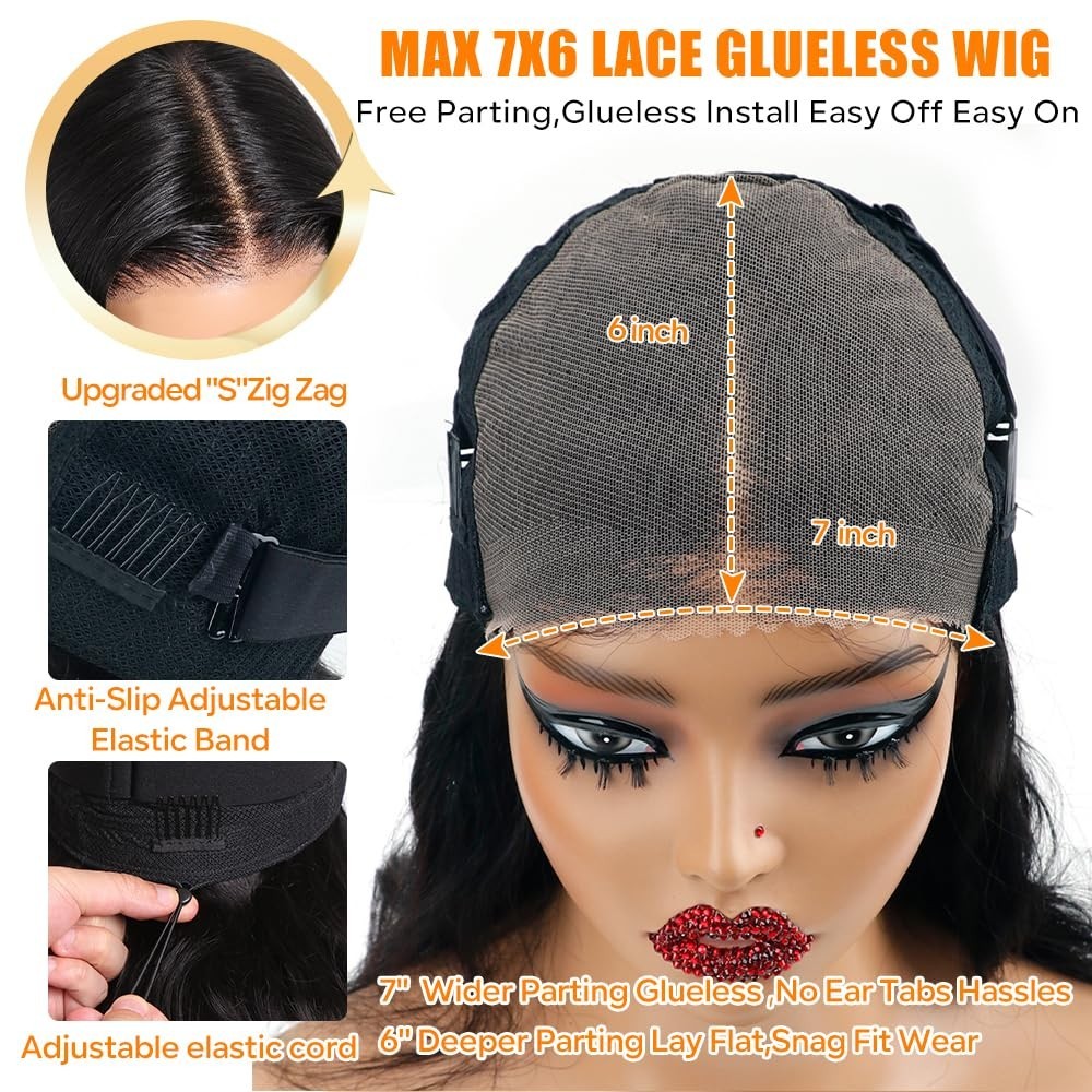 26 Inch Body Wave Lace Front Wig – 7×6 HD Glueless Human Hair, Pre Plucked, 200%