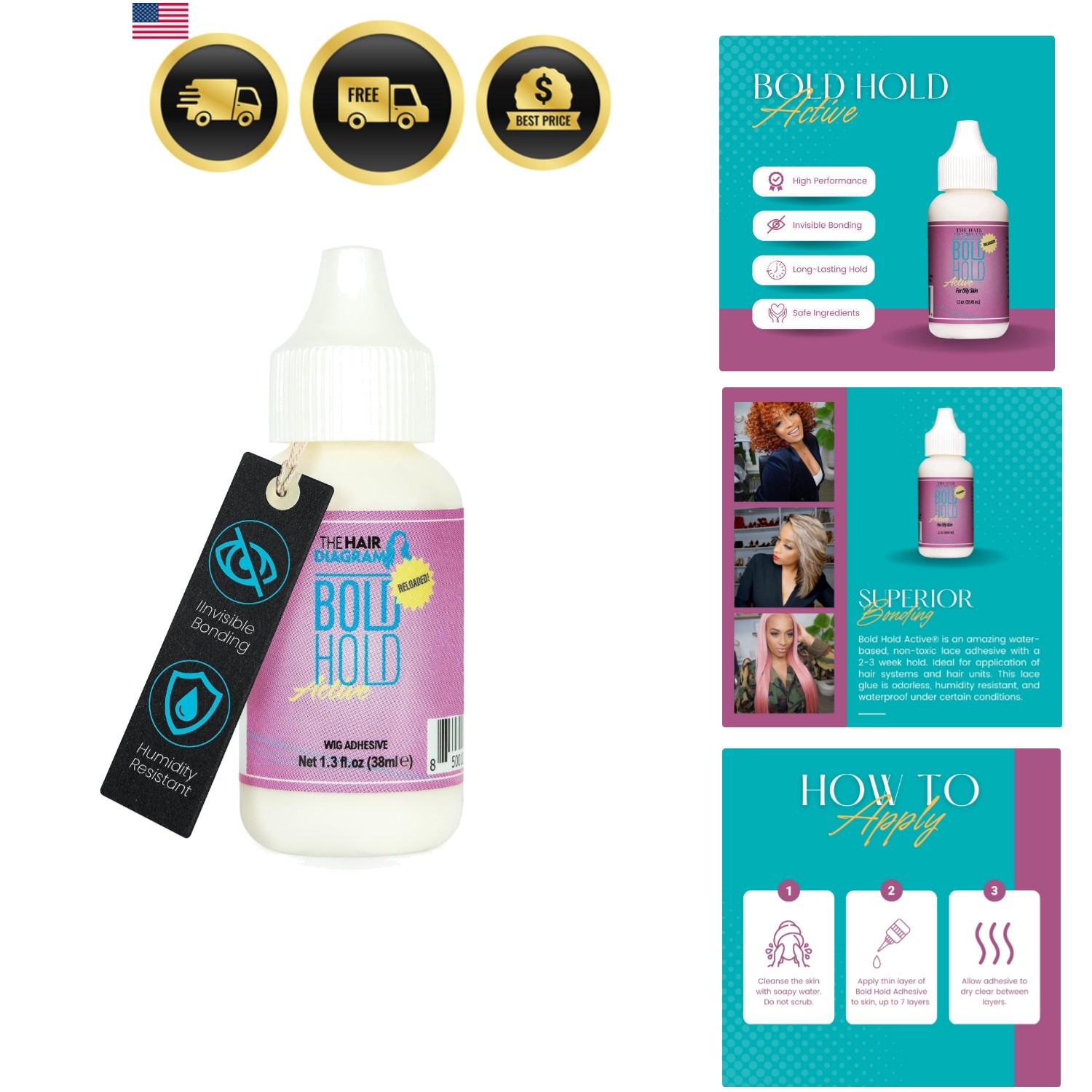 The Hair Diagram – Reloaded – Strong Hold Glue for Wigs and Hair Systems – In…