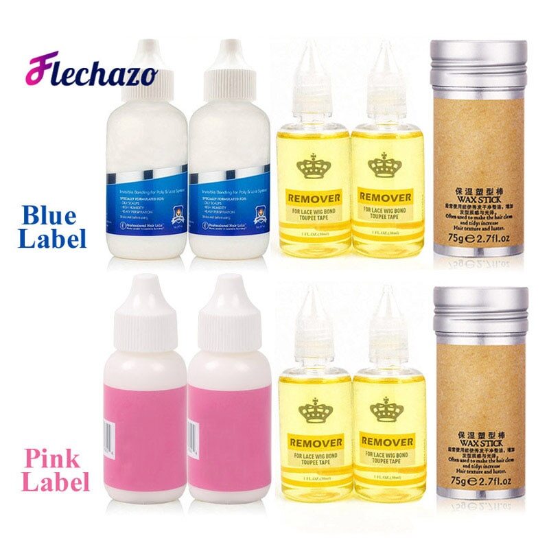 5Pcs/Set Lace Glue+Lace Tape Remover+Hair Wax Stick+Hair Brush With Melt Band