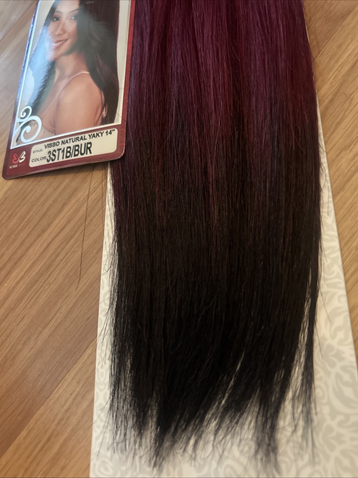 100% Human Hair Extensions. 14” Inch. Color #3ST1B/BUR. 1pack For $35