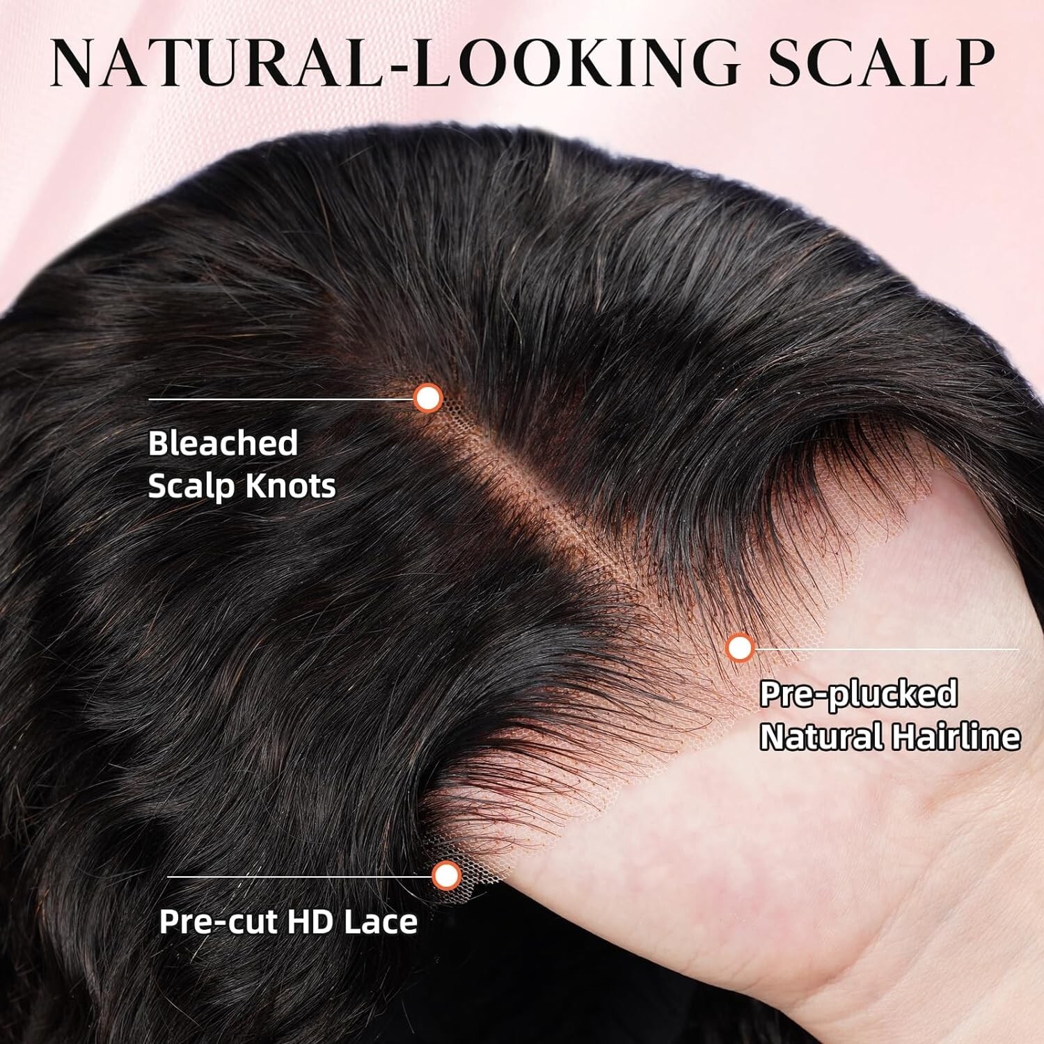 Heat Resistant Lace Front Wigs Long Black Loose Wavy Synthetic Wig Human Hair