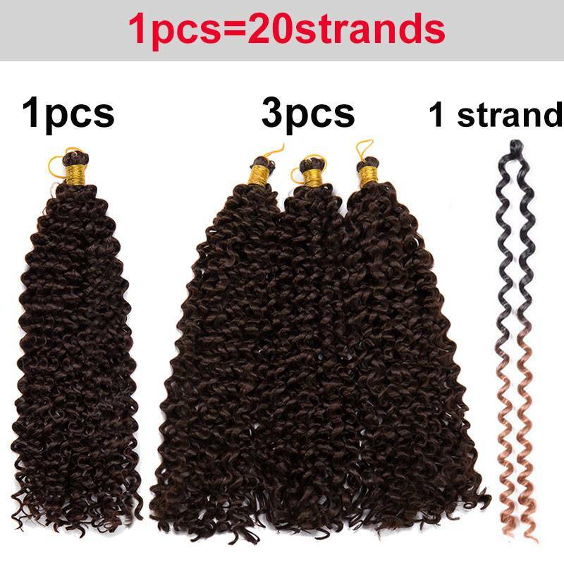 Real Thick Wave Twist Ombre Braid Water Curly Braiding Hair Extension Crochet US