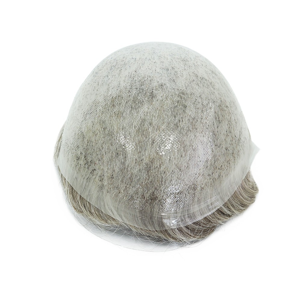 Natural Mens Hair Replacement System Thin Skin Toupee Human Hair Pieces #1765