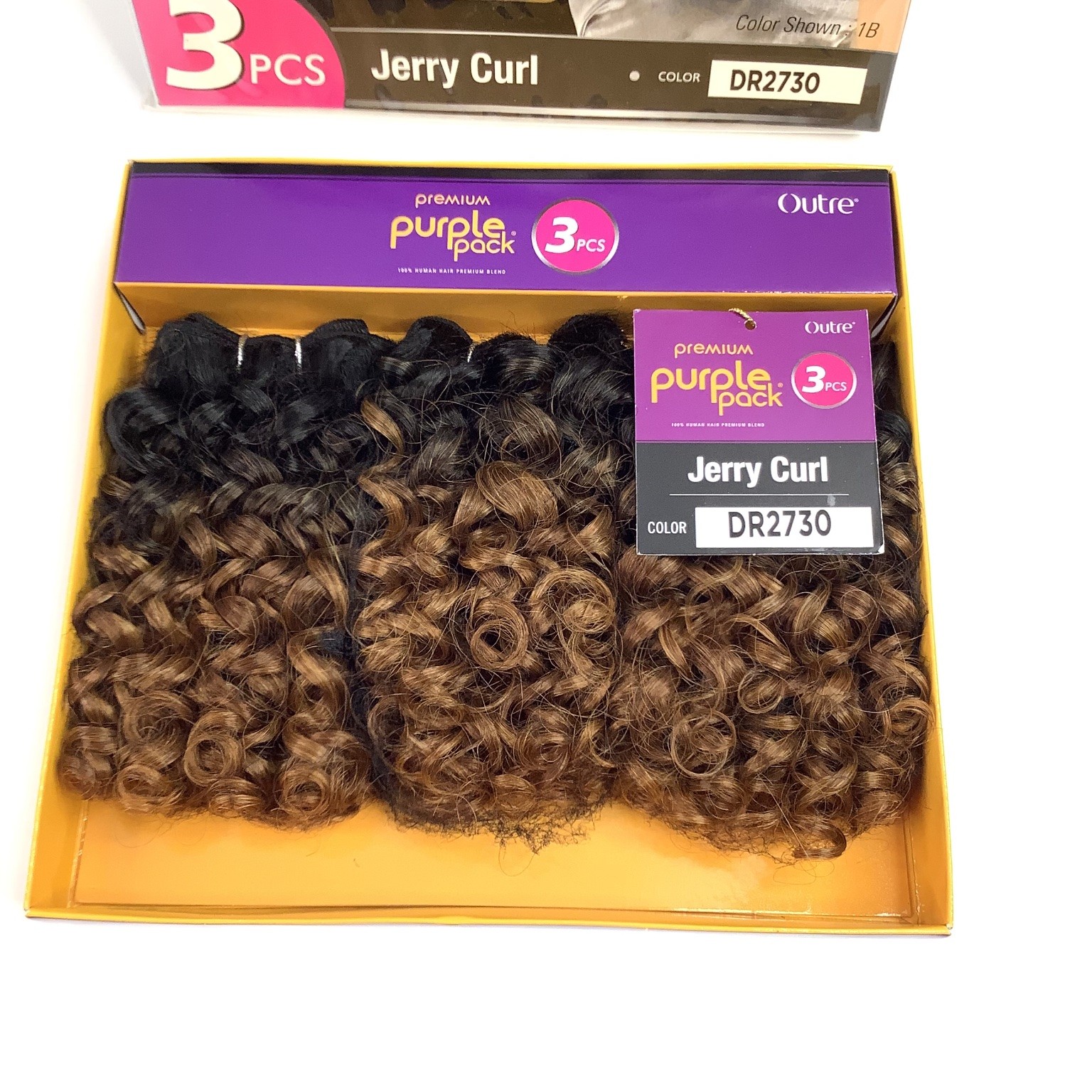 Outre Premium Purple Pack Jerry Curl Hair Extensions DR2730 3 PCS Human Hair
