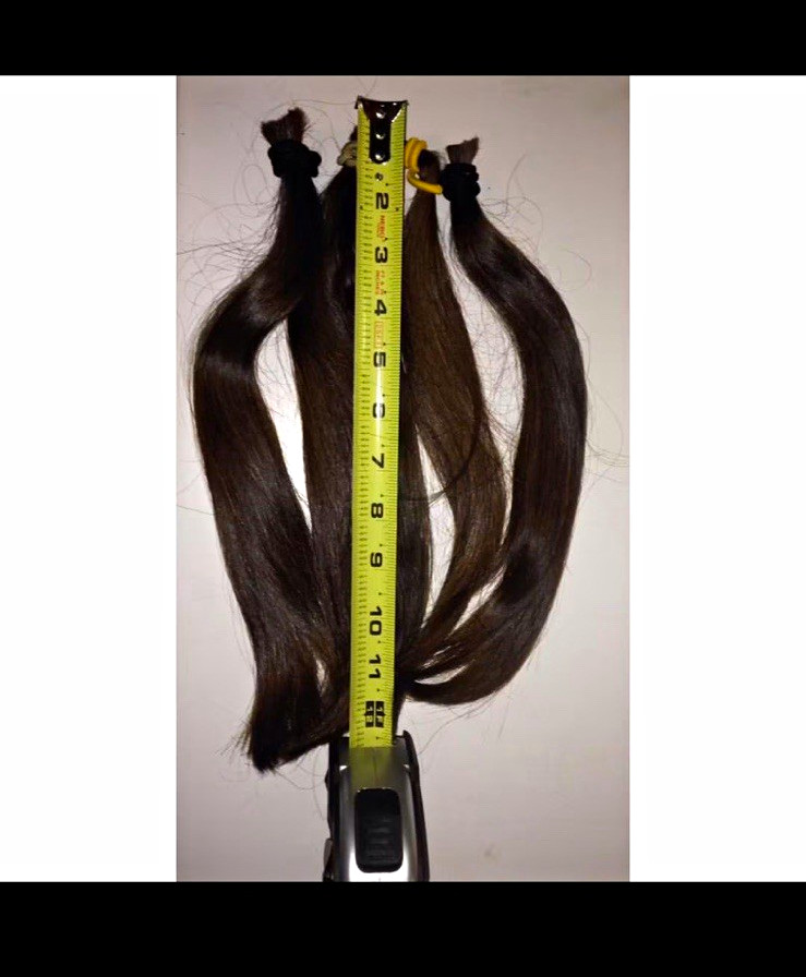 100% Real Human Hair Light/Medium Brown silky Fresh Cut Ponytail 3.05 oz 12 in