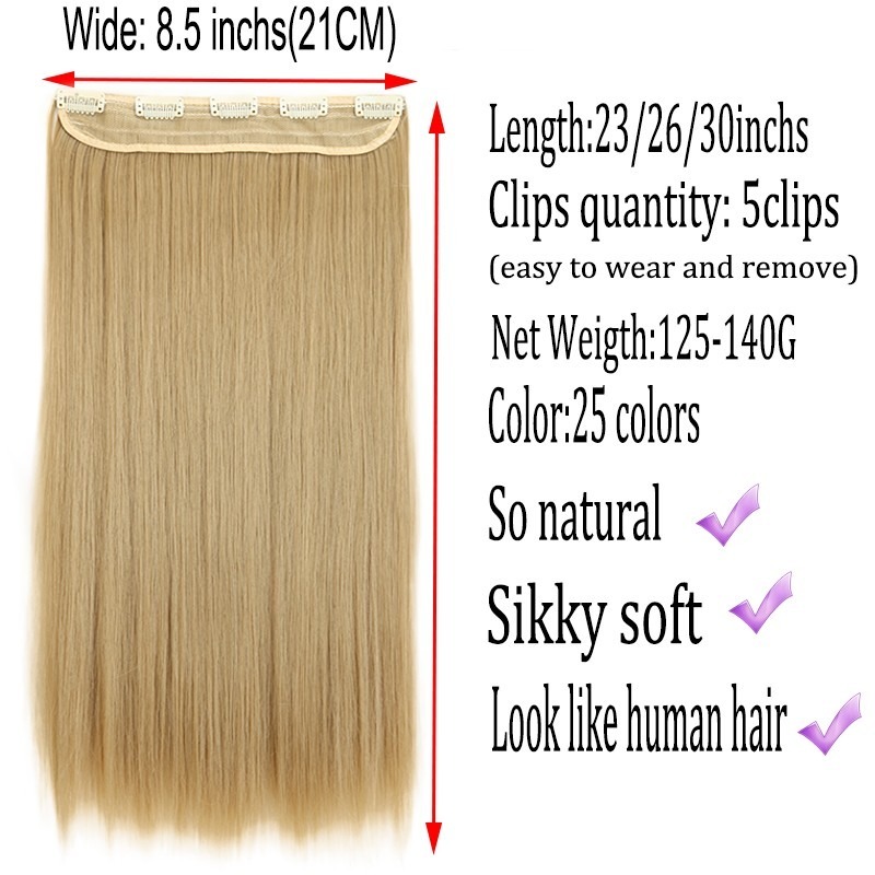 Women One Piece Clip in Hair Extensions Straight Curly V-Shape Curly Hairpiece