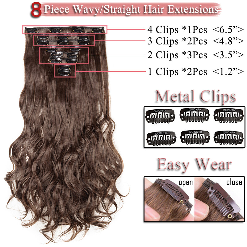 Mega Thick Clip In/On Real as Human Hair Extensions Full Head 8 Piece Ombre 140g