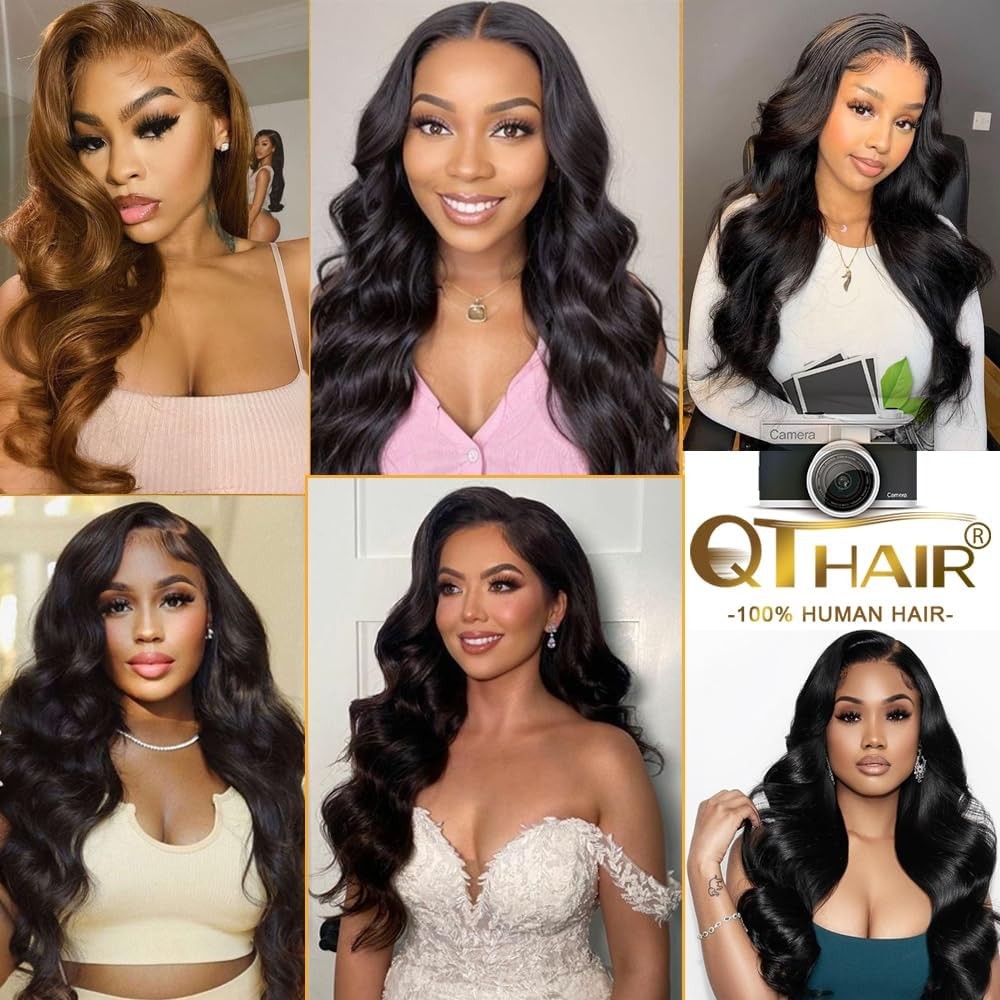Qthair Body Wave Human Hair Bundles 14 14 Inch 18A Body Wave Bundles Human Hair
