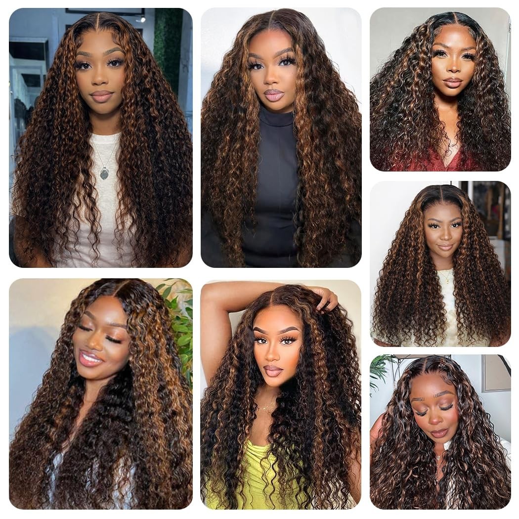 26 Inch Deep Wave Ombre Glueless Lace Front Wig – HD Lace, 210 Density, Pre Pluc